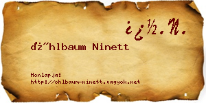 Öhlbaum Ninett névjegykártya